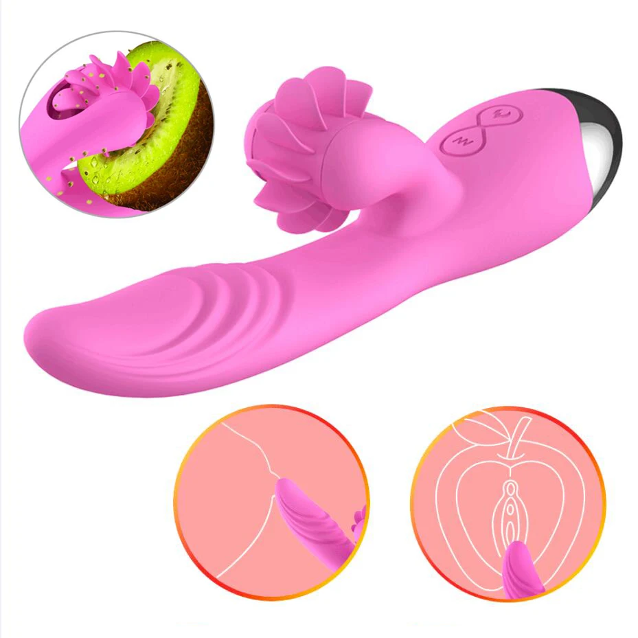 7 Speed Rotation Oral Sex Tongue Vibrator Nipple Clitoris Stimulator G Spot Heating font b Dildo