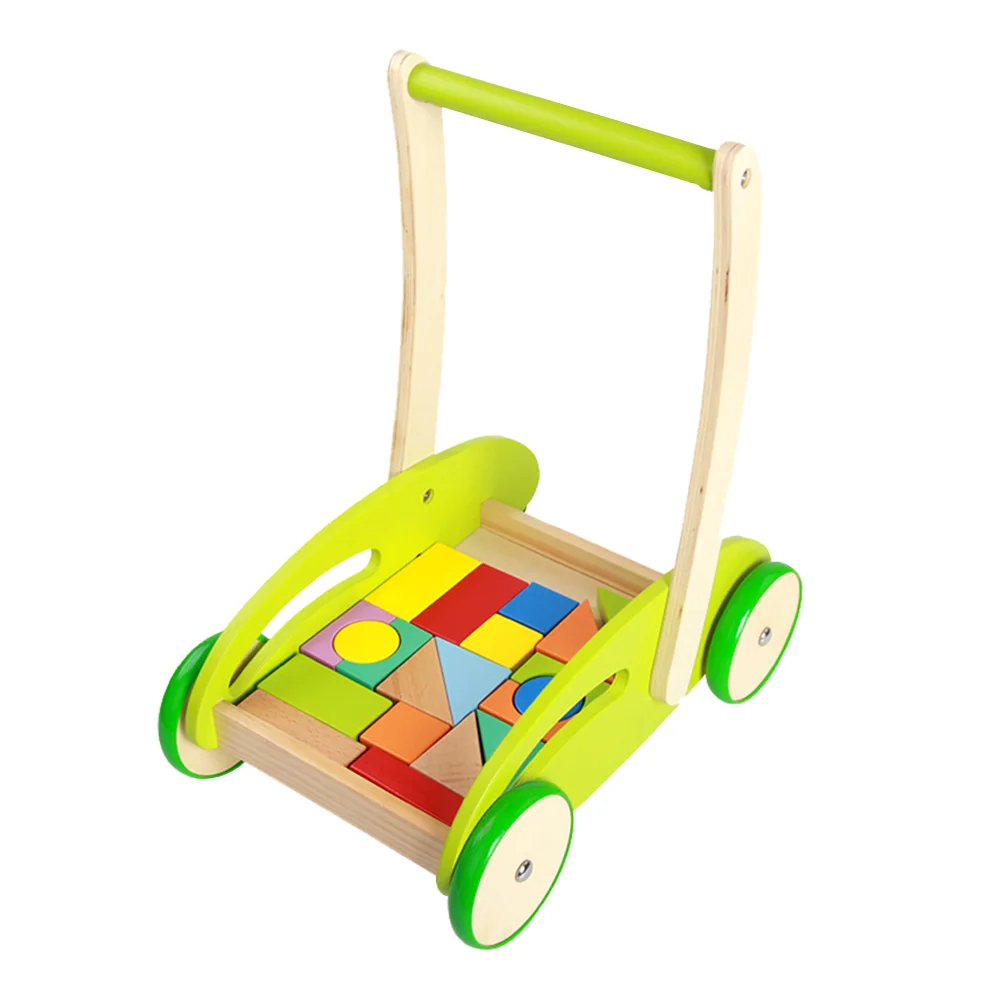 

Folding Adjusted Durable Multi-function Baby Walker Wooden Trolley Trolley Toys for kids for Toddler Children Kids Bbay