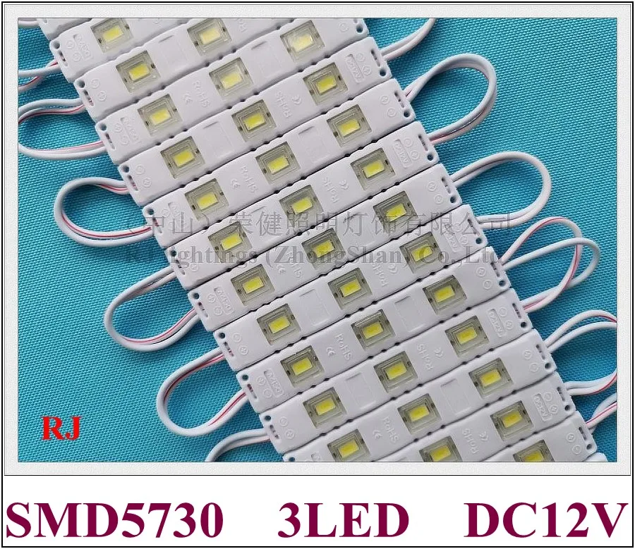 

New arrival injection with lens LED module waterproof SMD 5730 LED backlight back light DC12V 0.8W 3led IP65