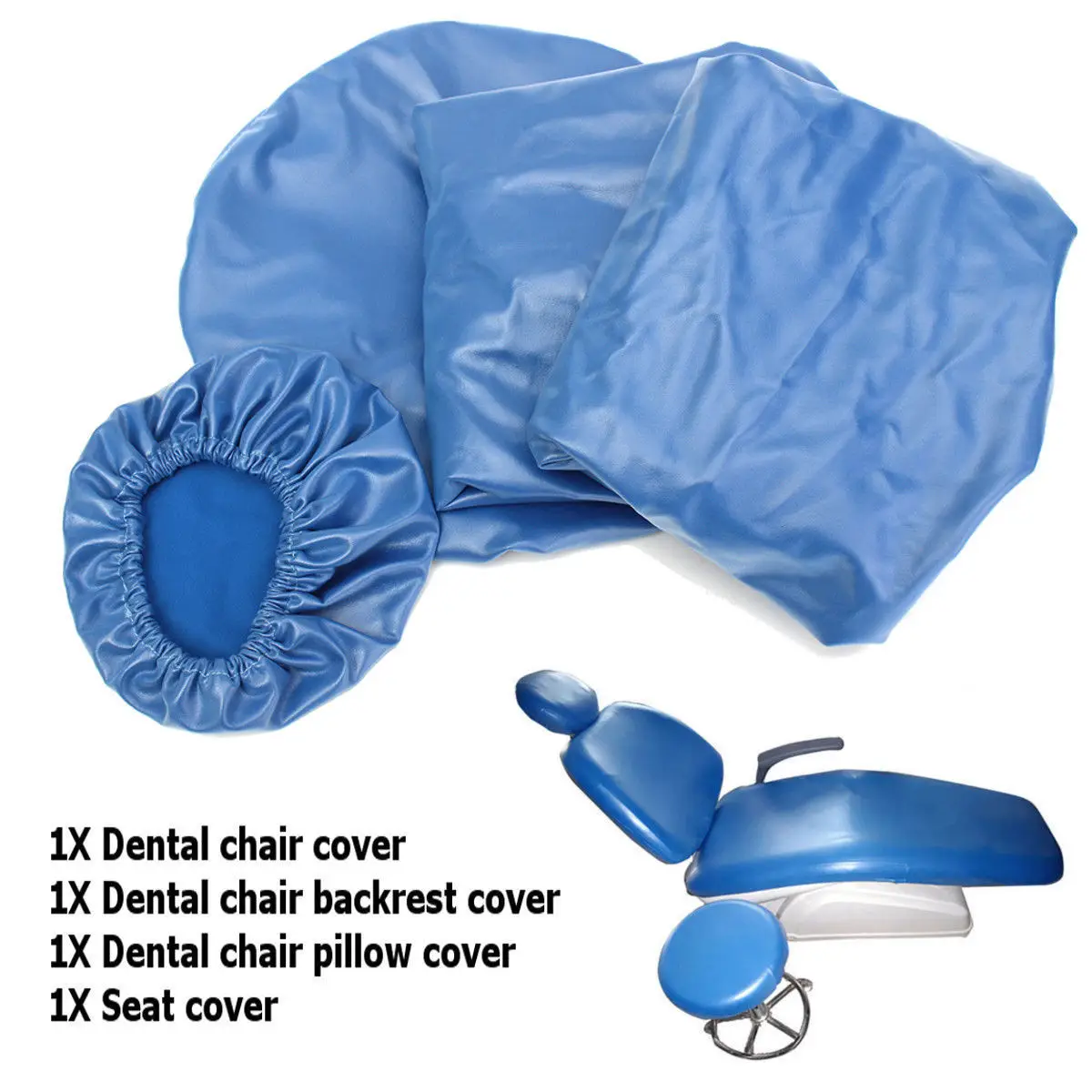 Vente 4 pièces ensemble unité dentaire en cuir PU chaise dentaire housse de siège housse de chaise élastique étanche étui de protection protecteur dentiste Equipme