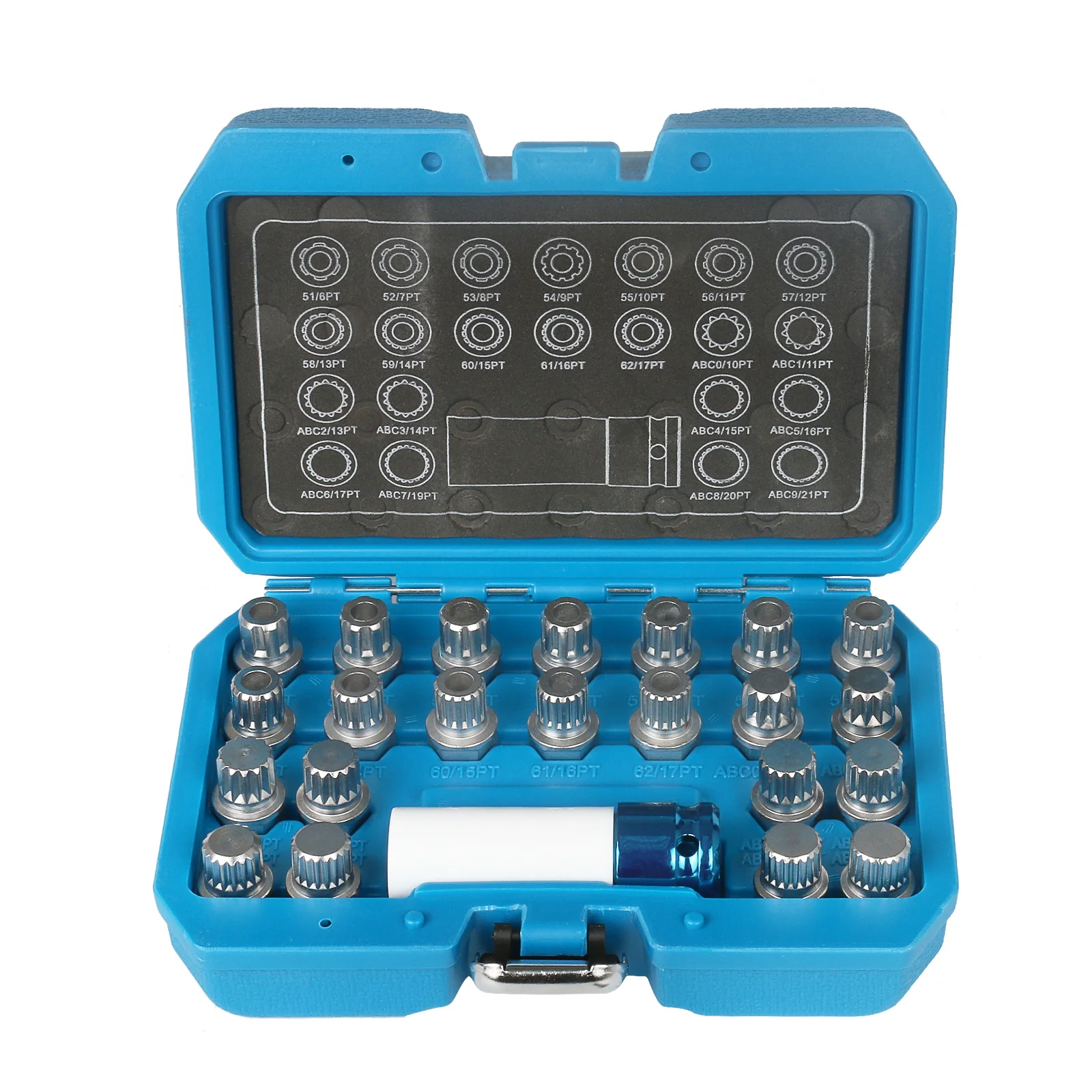 

23pcs Wheel Lock Lugnut Anti-Theft Lug Nut Screw Removal Key Socket Set For VW AUDI With 1/2 Inch (12.7mm) Socket Adapter