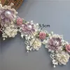 1yard Apricot Pearl Rose Flower Embroidered Lace Trim Ribbon Fabric Sewing Supplies Craft DIY For Costume Dress Hat Decoration ► Photo 3/6