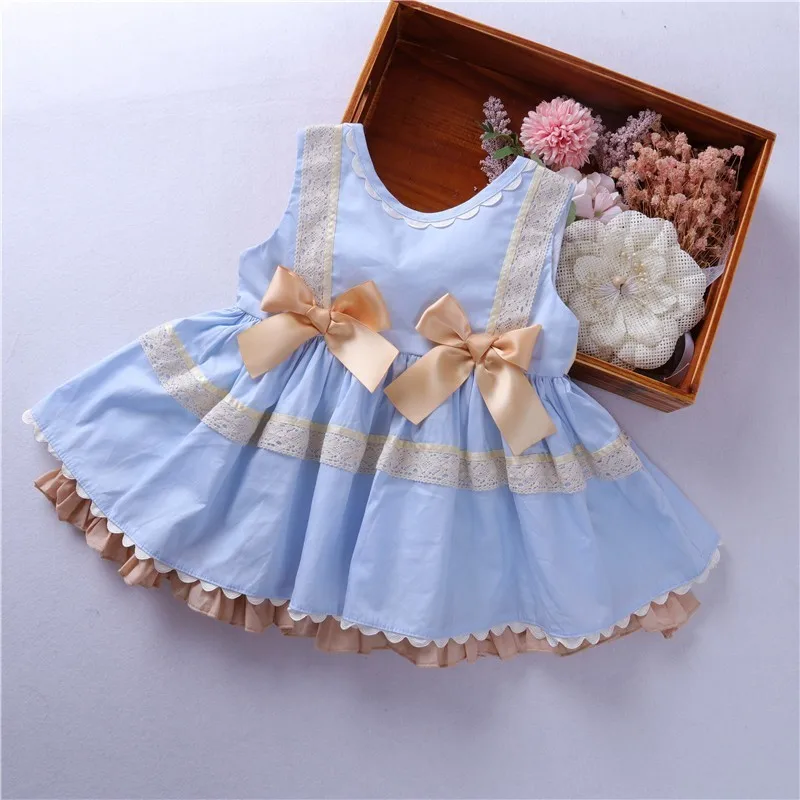 

princess vintage dress for girls lace dress tutu bow fashon baby frock kids dresses for girls clothing birthday cotton children