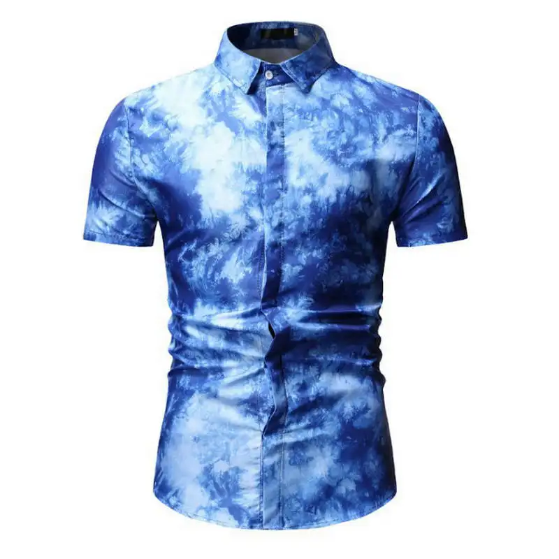 2019 الرجال قميص الصيف نمط شجرة طباعة الشاطئ قميص هاواي صيفي الرجال عارضة قصيرة الأكمام قميص هاواي قميص حجم 3XL شحن مجاني