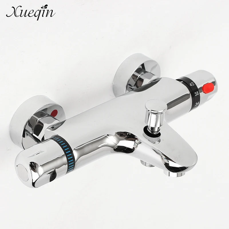 

Bathroom Thermostatic Mix Bath Shower Faucets Water Control Valve Wall Mounted Ceramic Valve Cold and Hot Water Mixer Faucet Tap