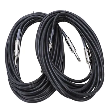 

20ft Guitar Instrument Cables - 1/4 inch TS To 1/4 inch TS Black Rubber Cables - 20 ft PRO Guitar Cord - 2 Pack