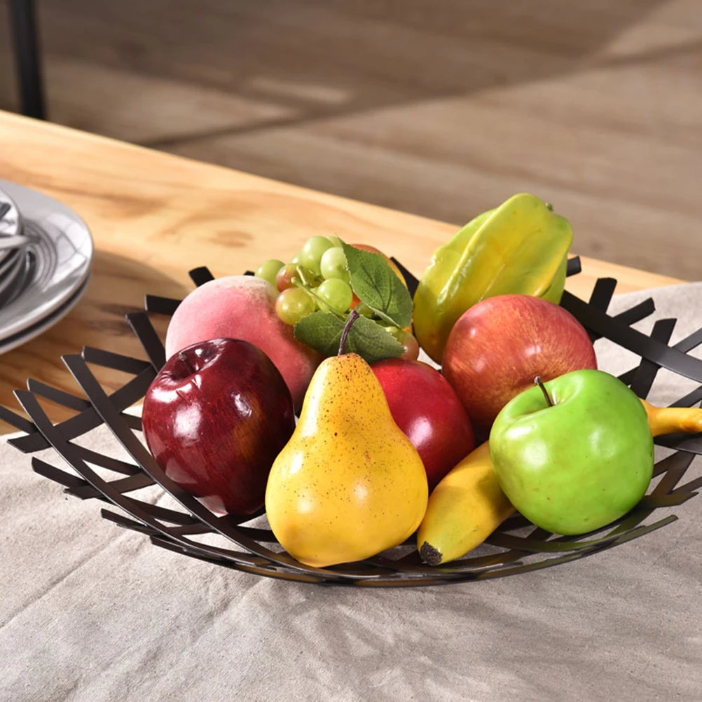

European Style Fruit Basket Container Practical Iron Fresh Basket Vegetable Rack Storage Dish Holder For Home Kitchen Restaurant
