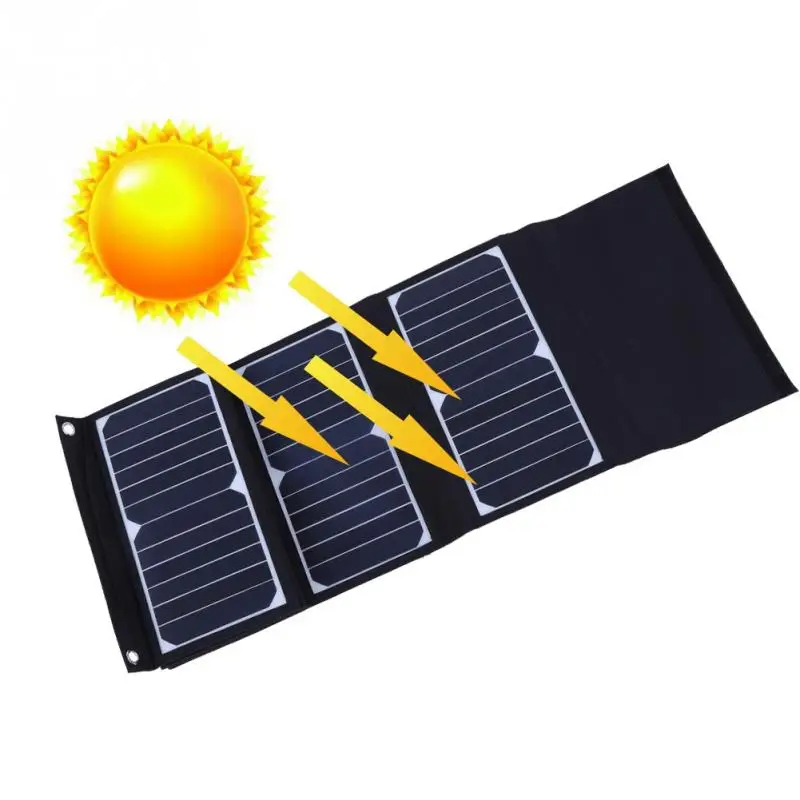 

DC18V 60W Foldable Solar Panel 5V USB Output Portable Folding Solar Cell 24% Power Conversion Rate for Outdoor Traveling Camping