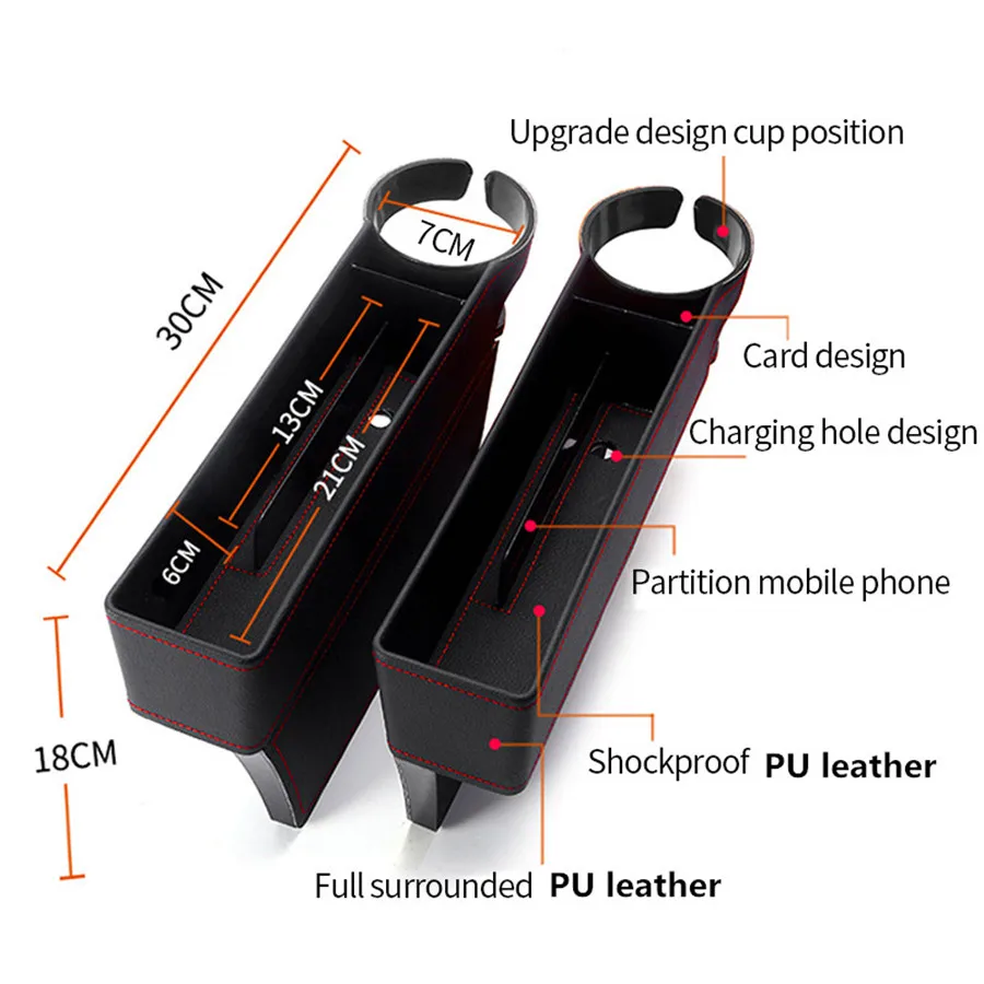 1 пара красный пульт боковой карман автомобильное кресло Catcher заполняет зазор между сиденьем автомобильный Органайзер