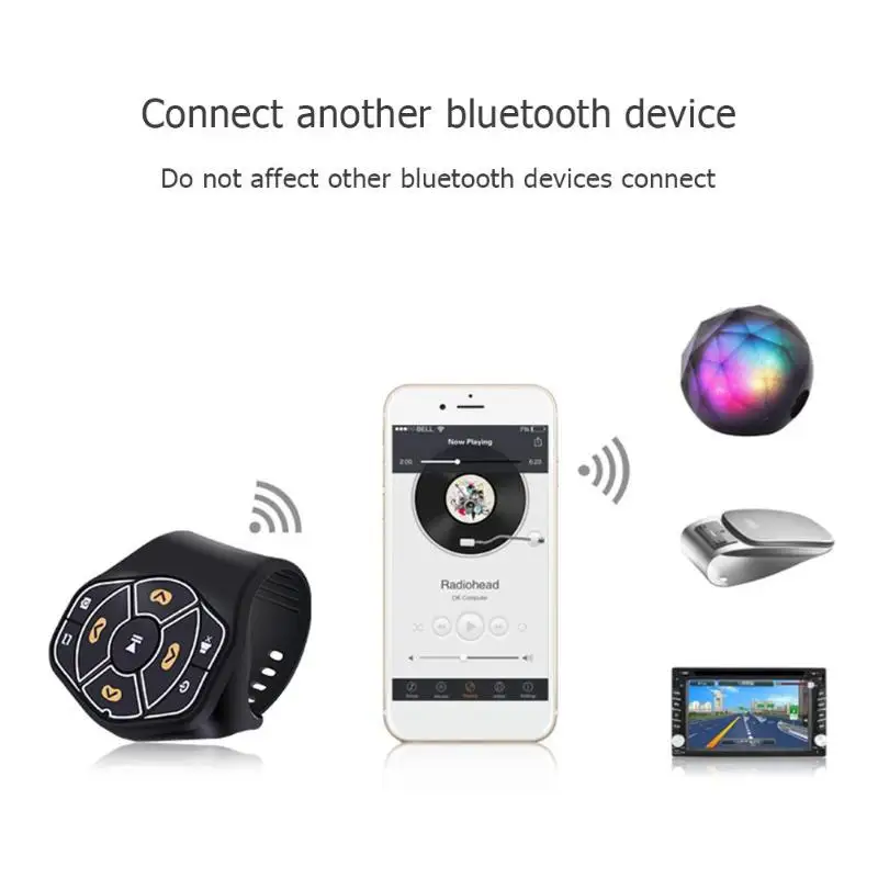 Беспроводной автомобильный руль пульт дистанционного управления Bluetooth 4,0 Hands-free мультимедийный плеер кнопка для Android IOS Автомобиль Стайлинг