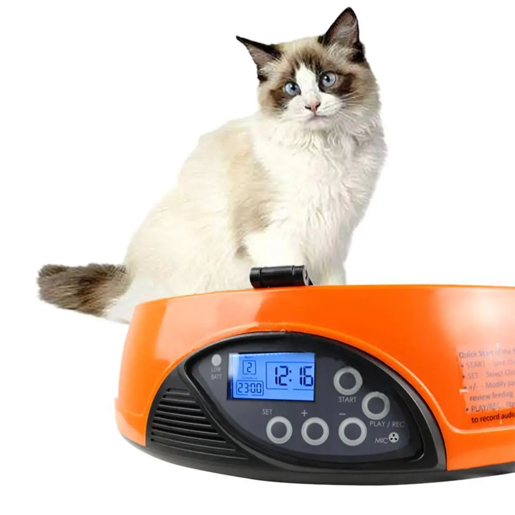 

AsyPets 6 Slots Automatic Wet Food Eating Bowl with Timing Function for Pet Dog