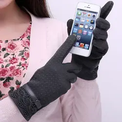 Женские шерстяные вязаные перчатки с сенсорным экраном рукавицы сохраняющие тепло зимние полный палец в полоску перчатки мода осень