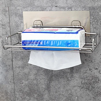 

1pc Toilet Paper Holder Stainless Steel Rustproof Bathroom Towel Seamless Durable Tissue Paper Holder Wall Mount