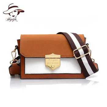 

Small Contrast Color Flap Bag For Women 2020 Fashion Ladies PU Leather Handbags Girls Purses Female Brand Designer Shoulder Bag