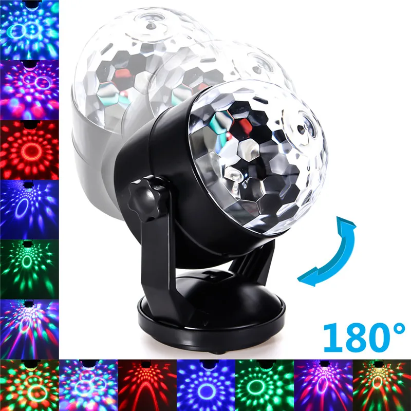 

Mini 5V LED RGB Stage Light Voice Control Magic Ball Laser Stage Lighting Effect For Disco Crystal Effect DJ Club Bar Party Pub