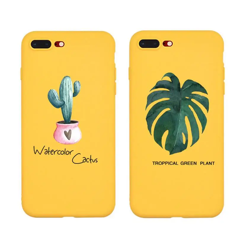 

Fashion Creative Phone Case Cactus Leaf Pattern For IP 7P/8P Anti-drop Silicone Soft Shell For The Best Gift