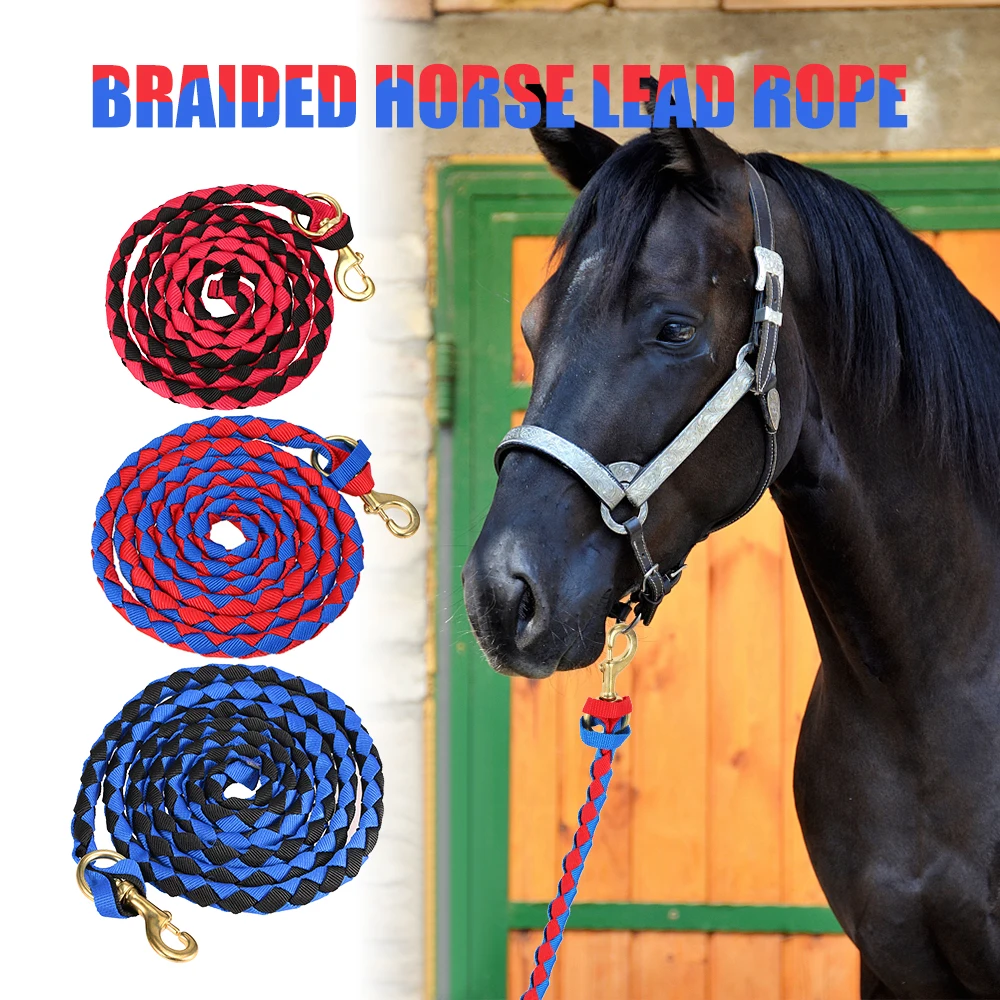 Braided Horse Rope Horse Leading Rope Braid Horse Halter with Brass