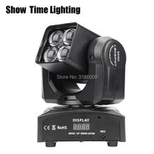 dj light disco mini Led zoom beam moving head spot light 4pcs RGBW 4 IN 1 moving head Use for KTV DJ Party lite Show Time Light tiptop compacted size 200w rgbw zoom led studio light no flicker high frequency 2000hz silent working barndoor beam dimmer curve