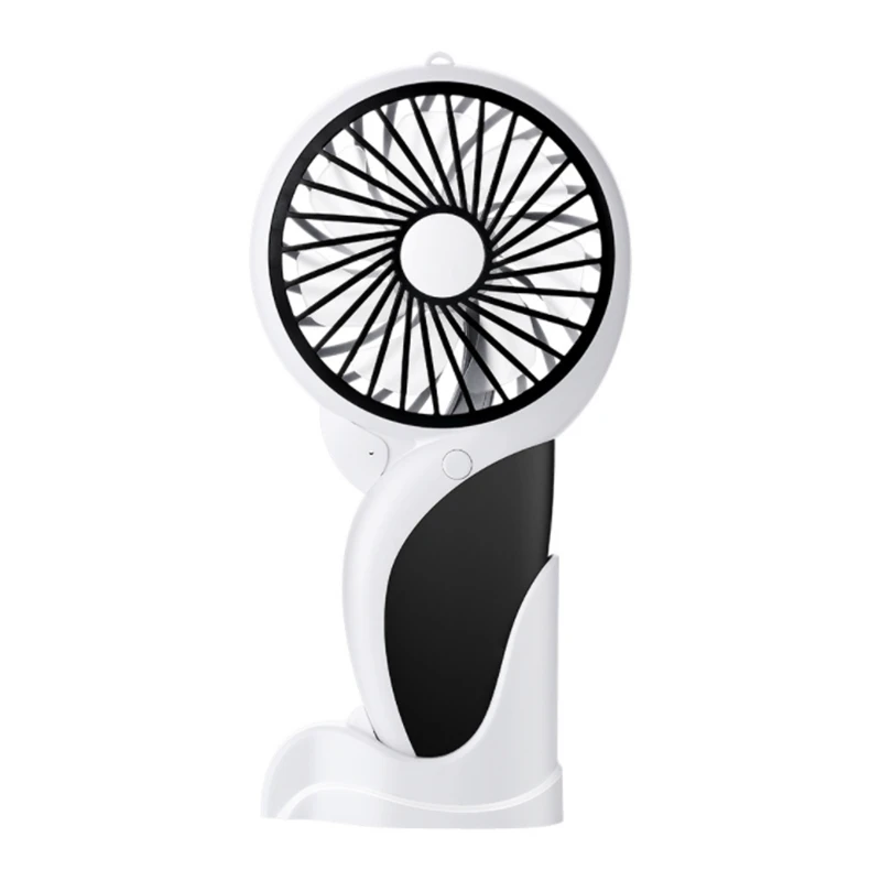 Air Cooler Portable Cooling Fan USB Charging Handheld Mini Fan Pure Color Detachable Base 4 Fan Blades 2 Gear Wind Color : Pink