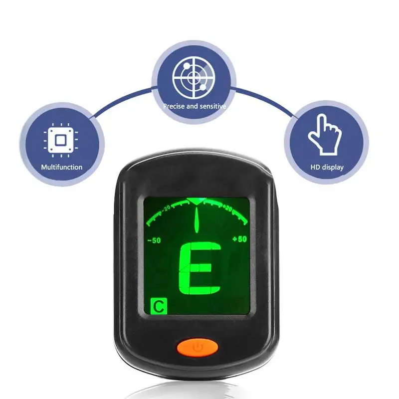

AT-101 Digital Clip Type Electric Digital Guitar Tuner Foldable High Sensitivity Rotating Clip