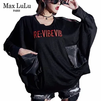 

Max LuLu 2019 Fashion Korean Punk Style Female Casual Tops Tees Womens Oversized T Shirt Spring Clothes Ladies Embroidery Tshirt