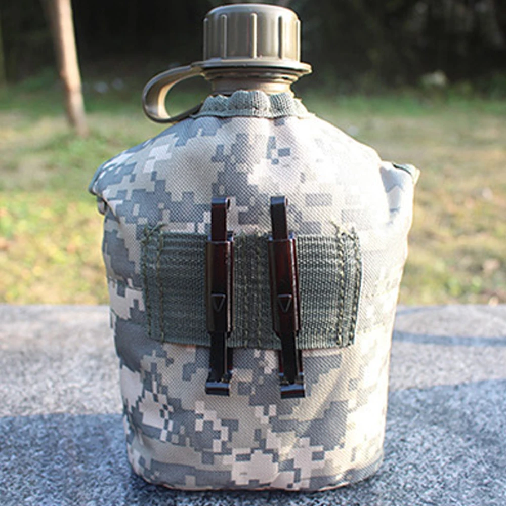 1L алюминиевая бутылка для воды в столовой с нейлоновым чехол фляги походная