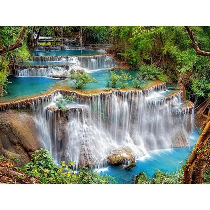 

5D DIY Full Drill Diamond Painting Grand Waterfall Lake Cross Stitch Embroidery Rhinestones Mosaic Kits Home Wall Decor