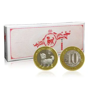 

China 10 Yuan Coins, 100 PCS, In box, 2018,Year of Dog,Commemorative Coin, Collectibles, Zodiac, Gift , Real Genuine, Asia