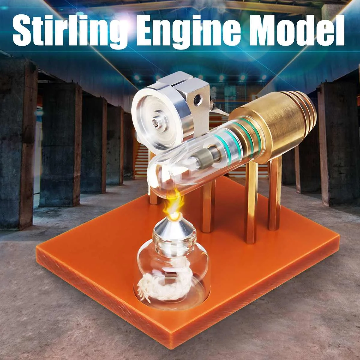 

Mini Hot Air Stirling Engine Motor Model Stream Power Physics Experiment Model Educational Science Toy Gift For Children