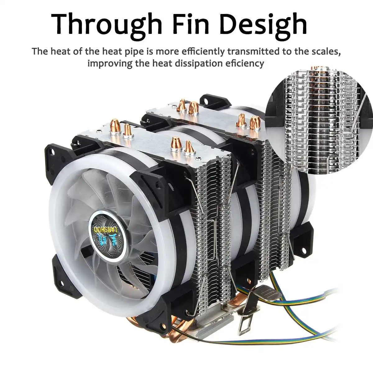 6 Heatpipe وحدة المعالجة المركزية برودة المزدوج برج مع RGB 4pin وحدة المعالجة المركزية مروحة تبريد غرفة تبريد ل إنتل 775/1150/1151 /1155/1156/1366 ل AMD المقبس
