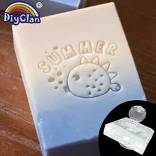 Лето маленькая морская рыбка мыло штамп ручной работы прозрачное натуральное мыло уплотнение Стекло Мыло с Hanlde акриловая часть на заказ