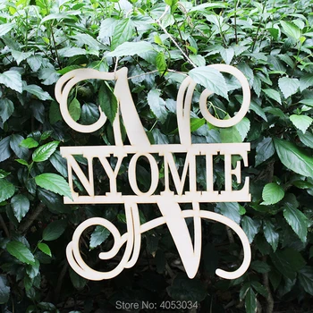 

Wooden Wreaths for Front Door Wedding Monogram wall hanging Initials Nursey Decor letters monogram door hanger wedding gift