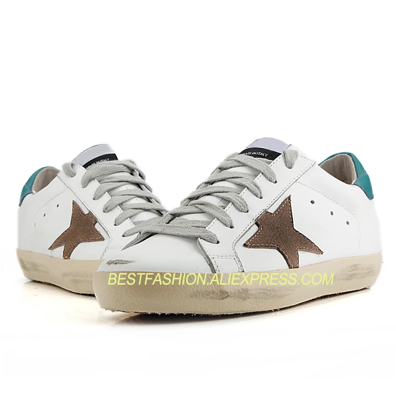 

2018 Fashion Cow Leather Men Worn Out Distressed Korean Brown Star Casual Shoe Cross-tied Lace Up Vintage Do Old Dirty shoes