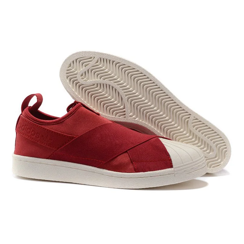 adidas superstar slip on maroon