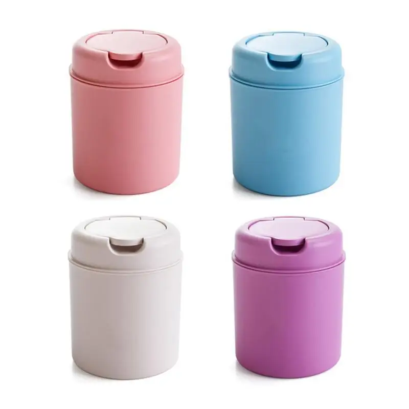 

Desktop Trash Can Mini Creative With Cover Home Office Small Bedside Bedroom Kitchen Living Room Garbage Debris Lovely Design