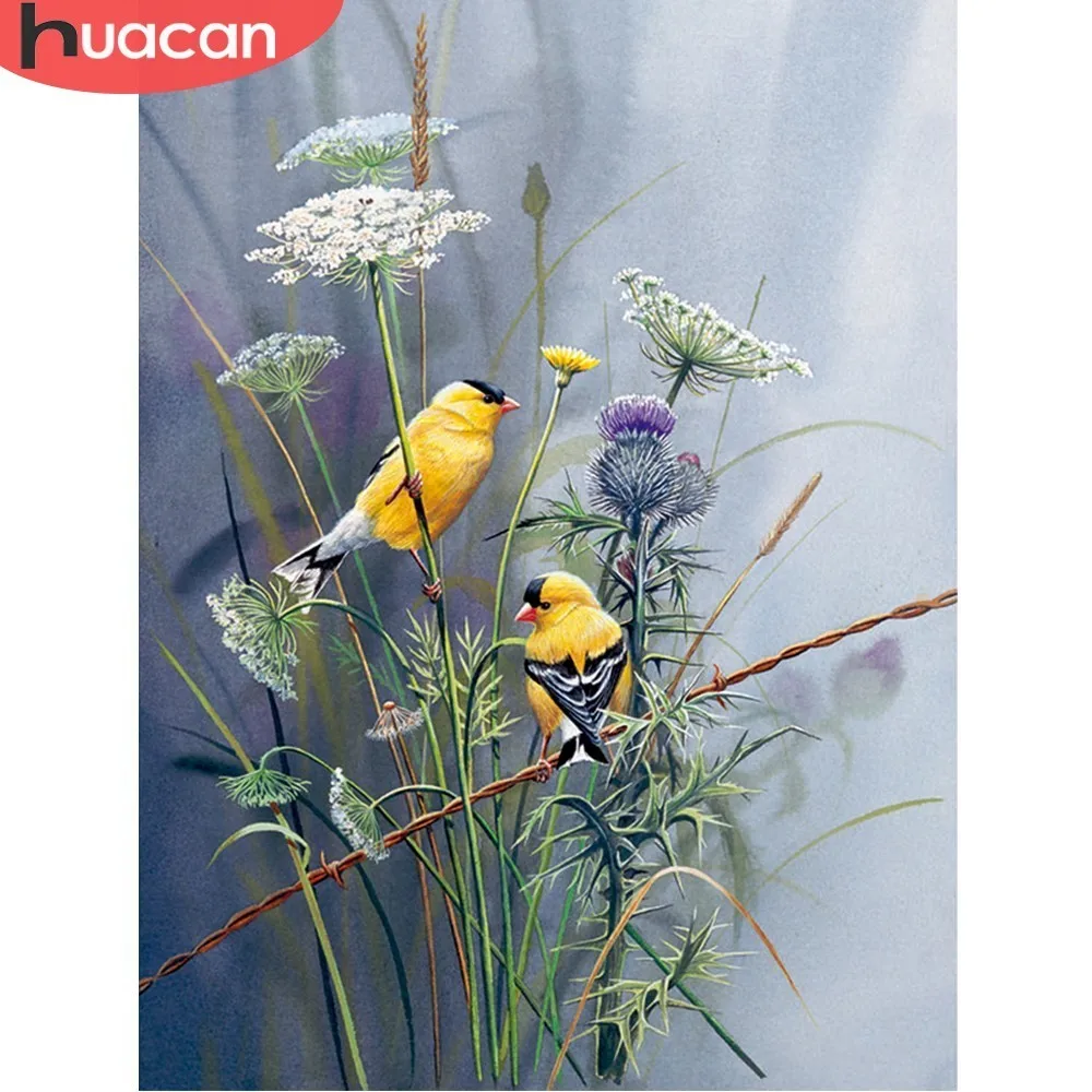 

HUACAN 5D DIY Full Square Diamond Painting Animal Bird Weed Rhinestone Mosaic Diamond Embroidery Cross Stitch Home Decor Gift