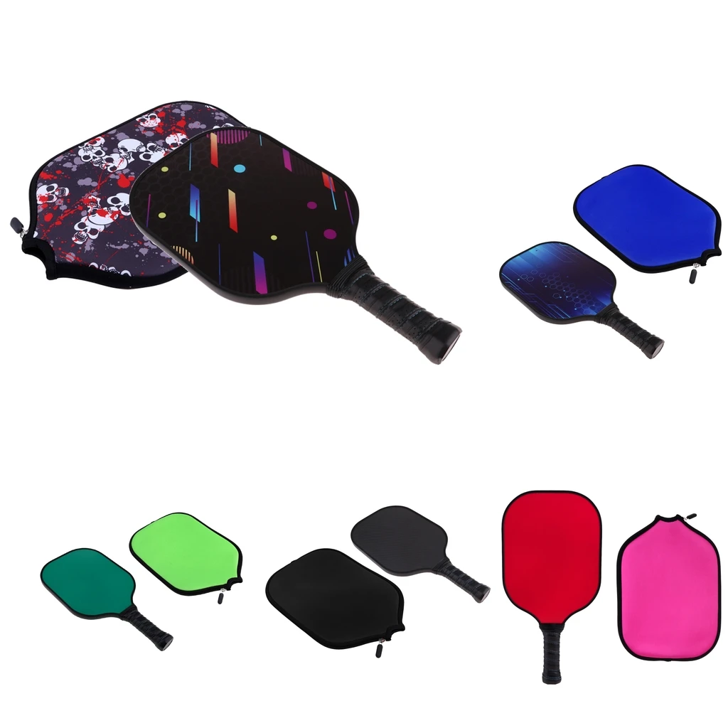 

Indoor Outdoor Multi-color Performance Carbon Fiber Competition Pickleball Paddle Racket & Protector Cover Sleeve