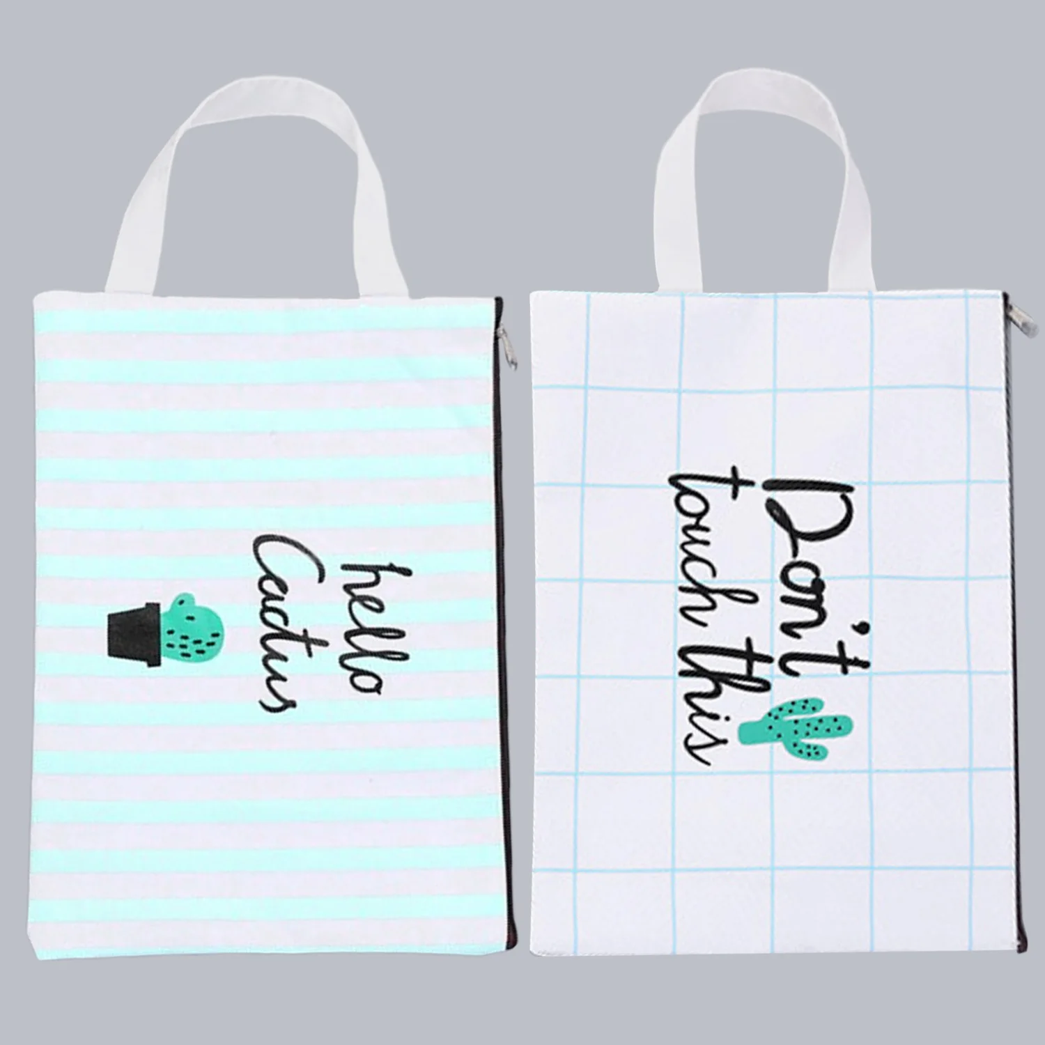 

A4 Size Cactus Oxford Cloth Mesh Document Bags Organizer File Paper Storage with Handles for Office School Students Teachers Bag