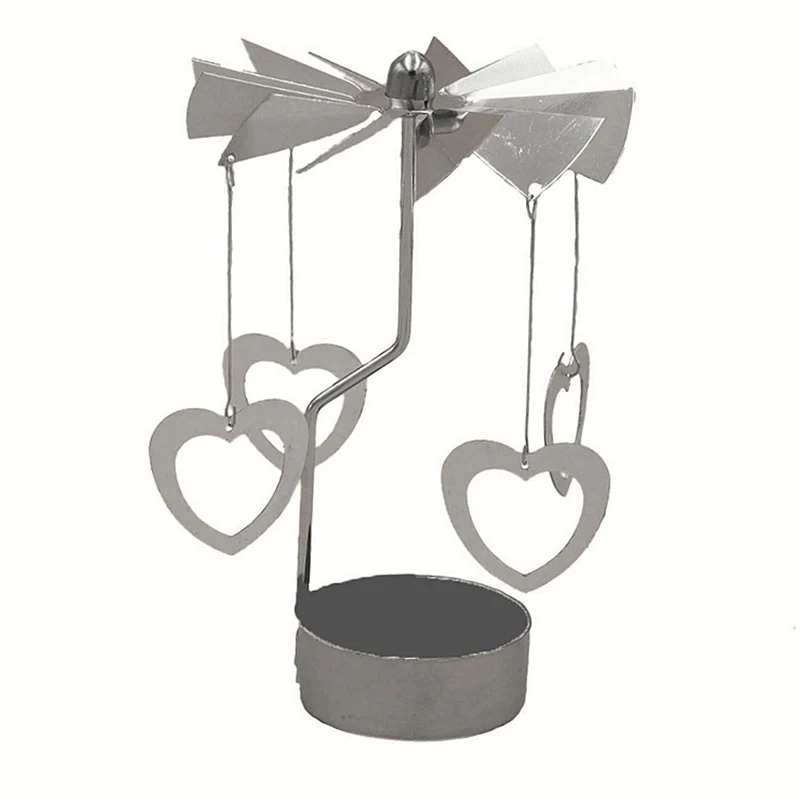 new Christmas Hanging Decor Romantic Spinning Rotary Metal Carousel Tea Light Stand Candle