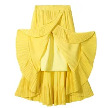 DEAT весна корейский Стиль Уличная Русалка низ свободные до середины икры тренд женская летняя Высокое качество дикая юбка QG663