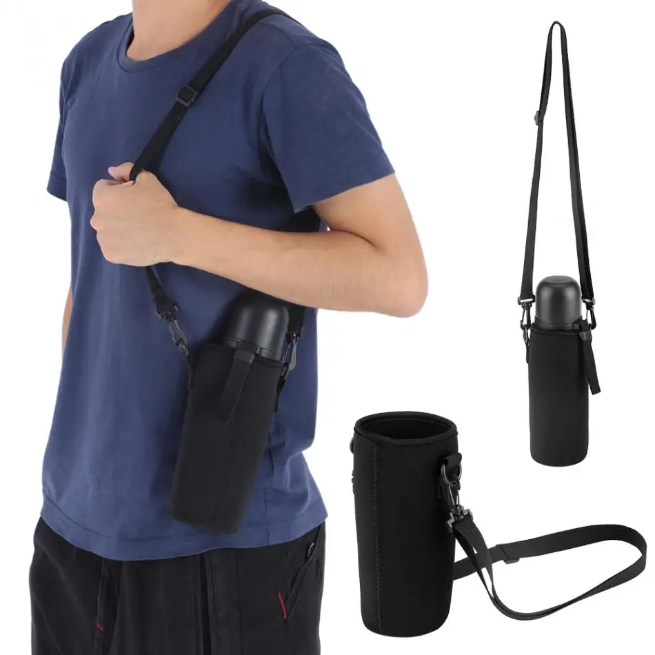 Water Bottle Cover Neoprene Bottle Sleeve Bag with Strap Anti Hot Drink