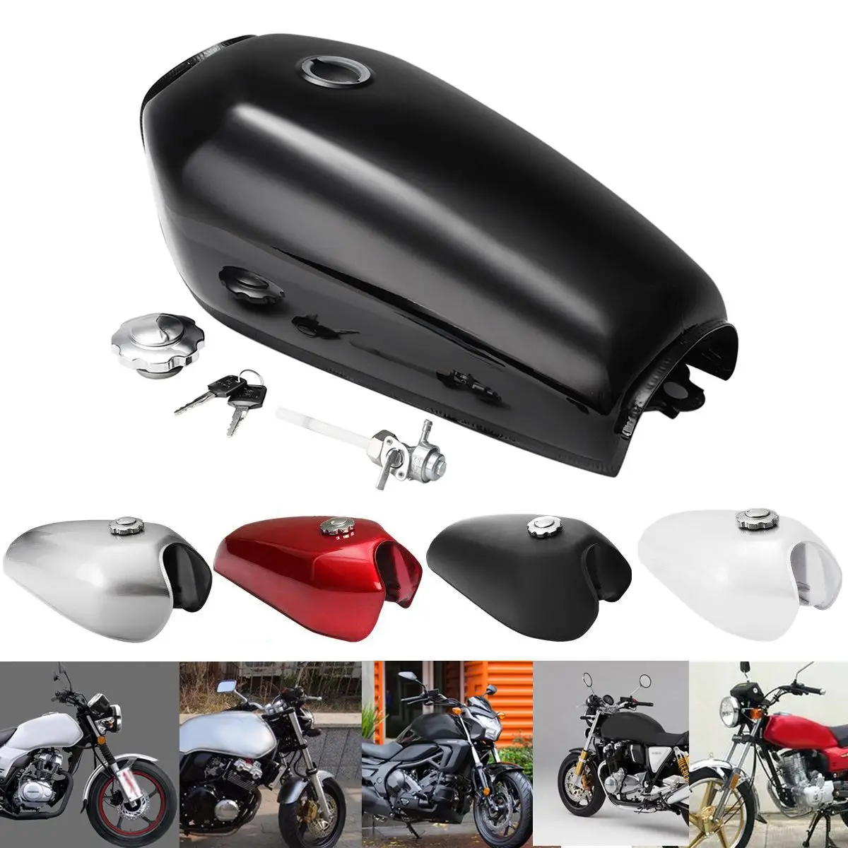 Бак для топлива и газа мотоцикла 9 л 2 4 Галл винтажный с шапкой Honda CG125|Топливный