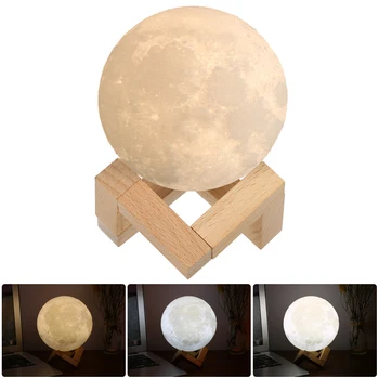 

Newest 3-Colors USB Luna Night Lamp 3D Print Moon Lamp Colorful Change Touch Usb Led Night Light Home Decor Creative Gift
