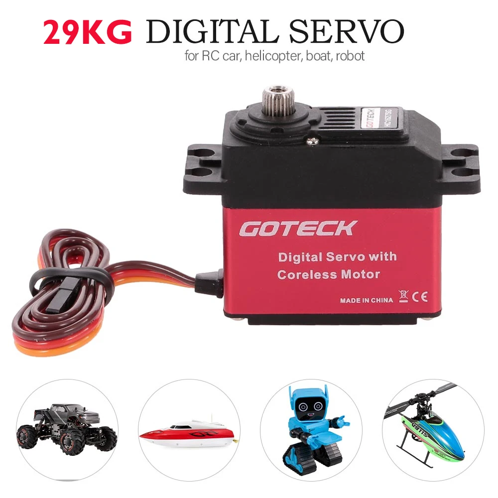 

HC1627SG Metal Gear Torque Digital Servo With Coreless Motor For RC Car Helicopter 29KG 0.145Sec 400mA at Stop 4000mA At No Load