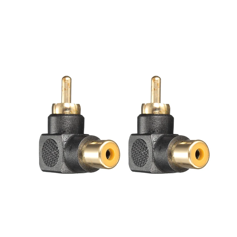 Leory 2 Pcs Golden 90 Degree Rca Adapter Right Tech Adapters Male To Female Mf Audio Connector Angled Av Bend Plug huismerk kopen in de aanbieding Leory 2 Pcs Golden 90 Degree Rca Adapter Right Tech Adapters Male To Female Mf Audio Connector Angled Av Bend Plug huismerk kopen in de aanbieding