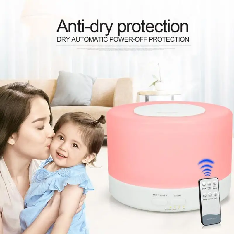 

500ML Remote Control Air Humidifier Aroma Essential Oil Diffuser Humidificador Mist Maker LED Aroma Diffusor for Home Office