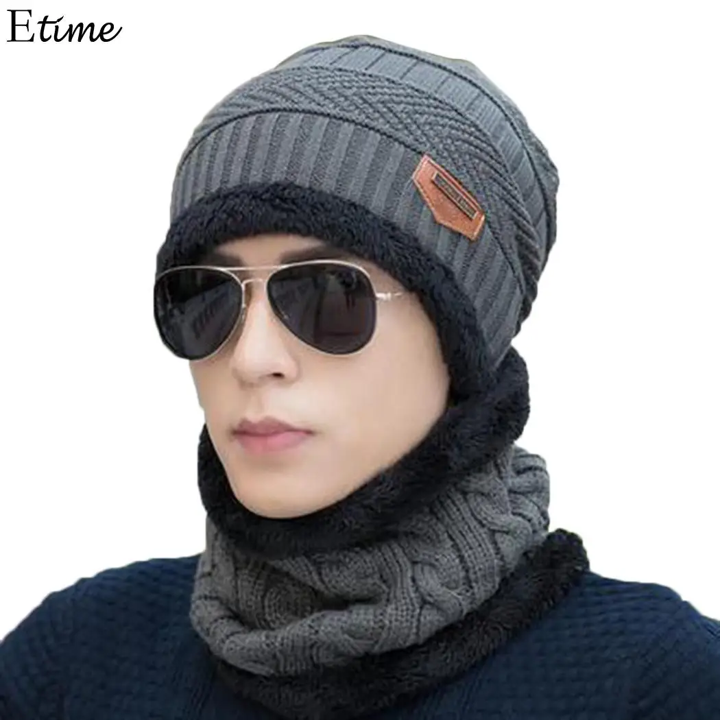Neck Warmer Winter Hat Knit Cap Scarf Cap Winter Hats For Men Knitted