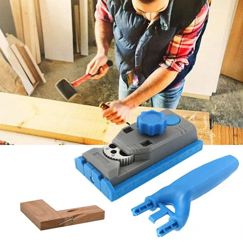 

Mini Hole Drilling Guide DIY Woodwork Doweling Joint Woodworking Adjustable Carpentry Locator Tools With Handle