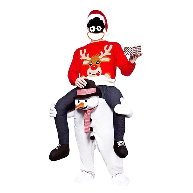 

Shoulder Ride On Mascot Costume Piggy Back Party Fancy Dress Carry Costume (Snow man / White)