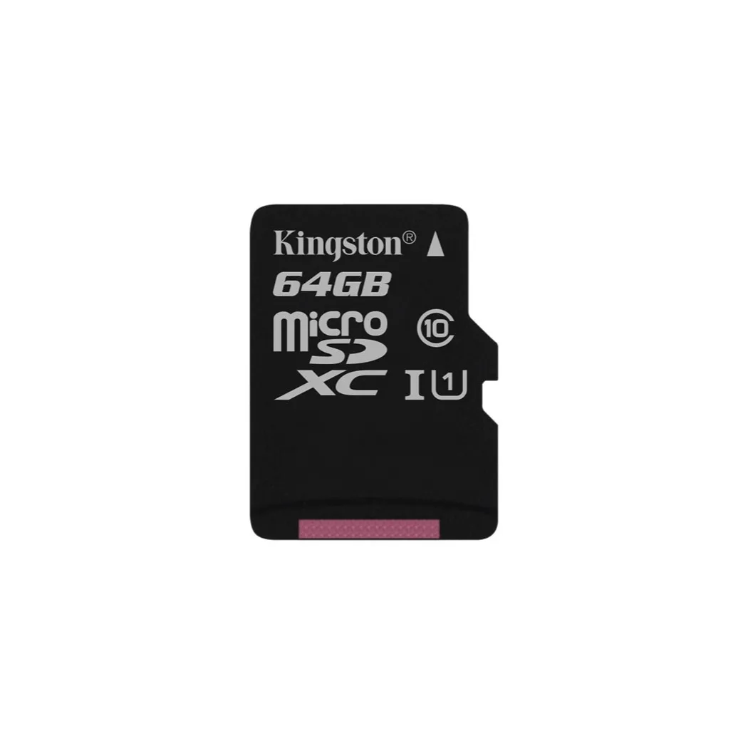 Технология kingston Canvas Select, 64 ГБ, Microsd, Class 10, Uhs-i, 80 МБ/с./с, черный